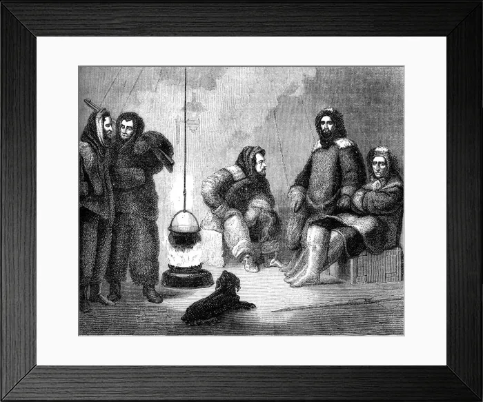 Framed Print : Elisha Kent Kane and his companions in Greenland, c1855 (c1880) Framed Print : Elisha Kent Kane and his companions in Greenland, c1855 (c1880)
