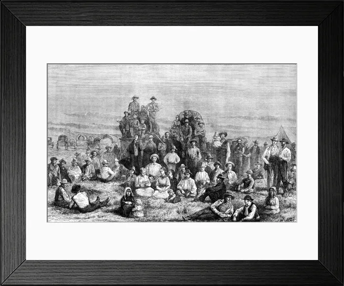 Framed Print : An encampment of Mormon converts in the desert, c1846 (c1880) Framed Print : An encampment of Mormon converts in the desert, c1846 (c1880)