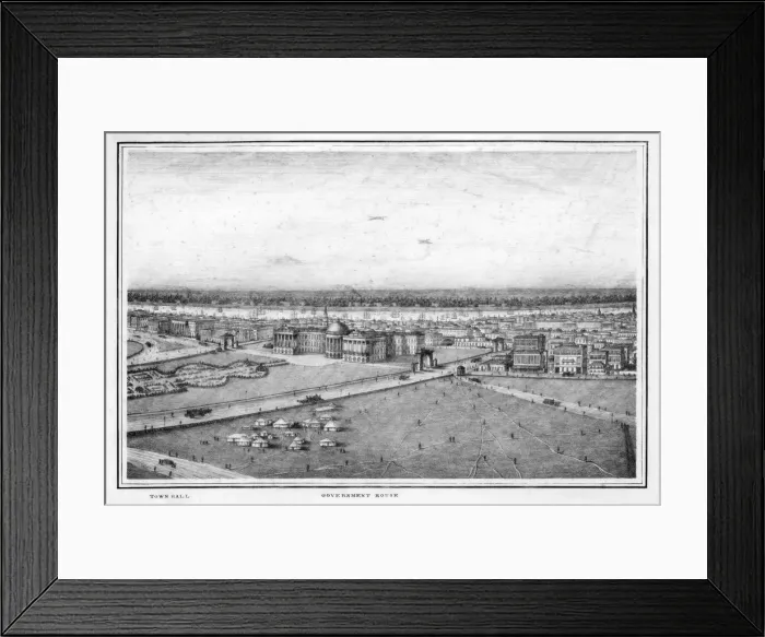 Framed Print : The Government House and Town Hall, Calcutta, India, c1840s. Artist: Frederick Fiebig Framed Print : The Government House and Town Hall, Calcutta, India, c1840s. Artist: Frederick Fiebig
