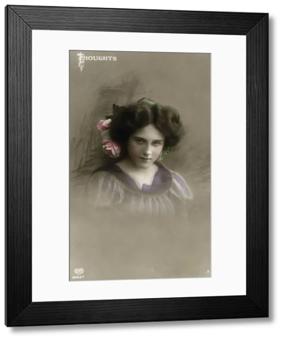 Framed Print : Thoughts, c1890-1910(?). Artist: Schwerdffeger & Co Framed Print : Thoughts, c1890-1910(?). Artist: Schwerdffeger & Co