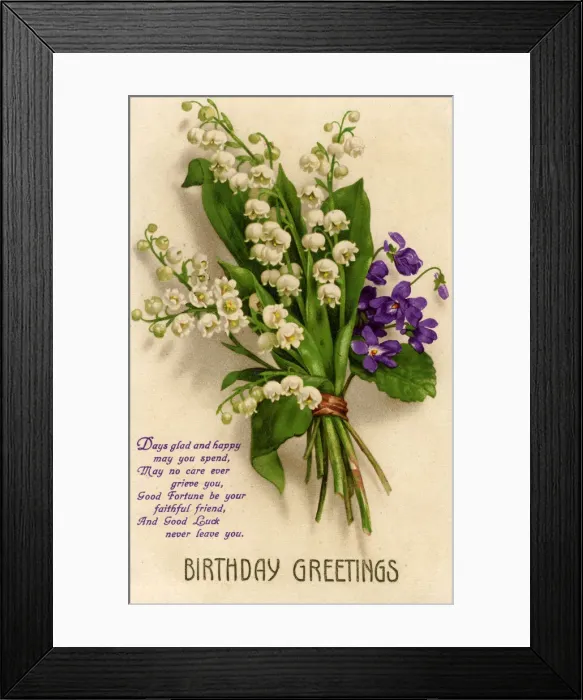 Framed Print : Birthday card, 1928 Framed Print : Birthday card, 1928