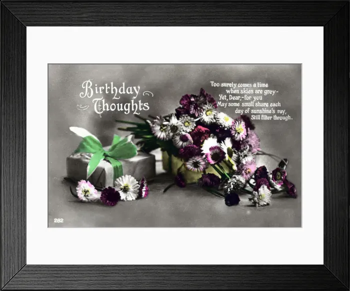 Framed Print : Birthday card, c1900-1929(?) Framed Print : Birthday card, c1900-1929(?)