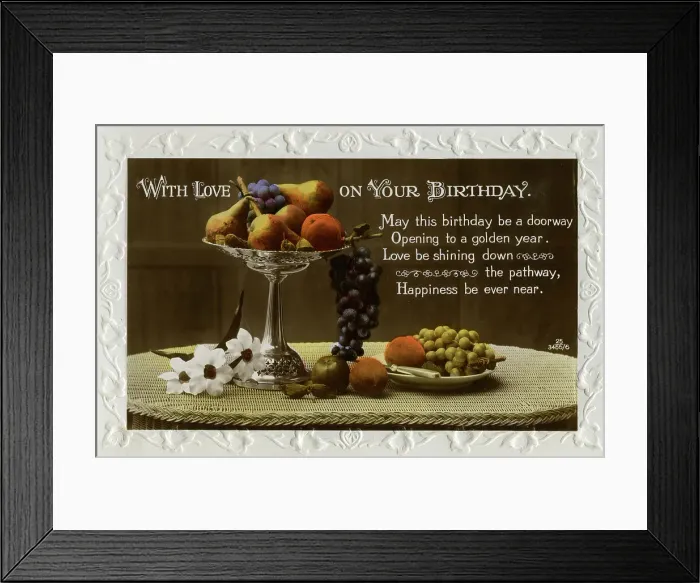Framed Print : Birthday card, c1931 Framed Print : Birthday card, c1931