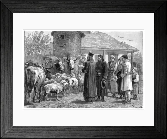 Framed Print : Blessing domestic animals, Bulgaria, 1887 Framed Print : Blessing domestic animals, Bulgaria, 1887