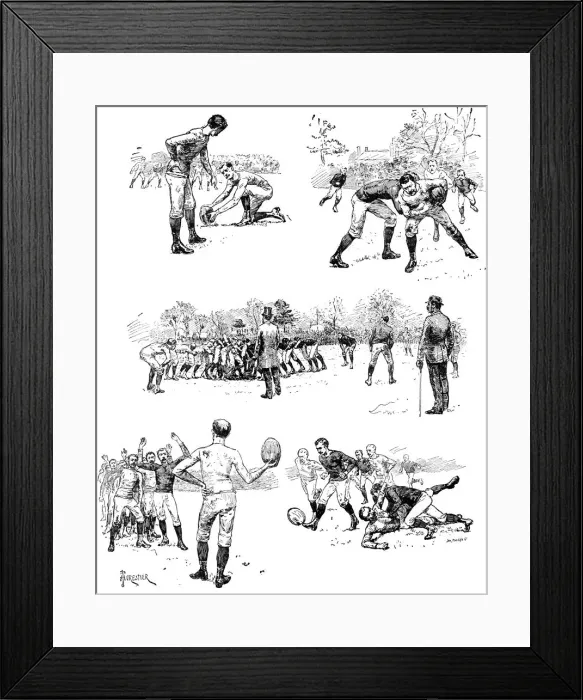 Framed Print : Football Sketches, 1887 Framed Print : Football Sketches, 1887