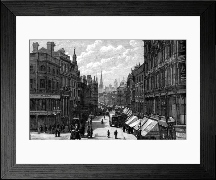 Framed Print : New Street, Birmingham, West Midlands, 1887 Framed Print : New Street, Birmingham, West Midlands, 1887