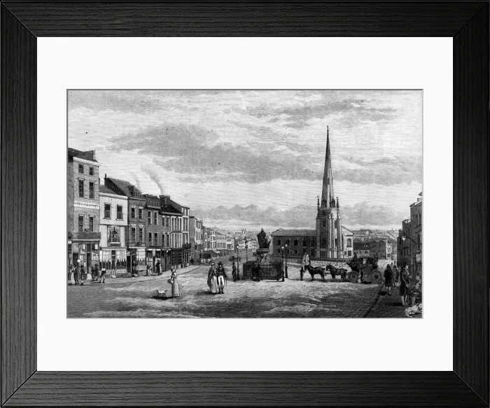 Framed Print : The Bull Ring, with St Martins Church, Birmingham, 1812 (1887) Framed Print : The Bull Ring, with St Martins Church, Birmingham, 1812 (1887)