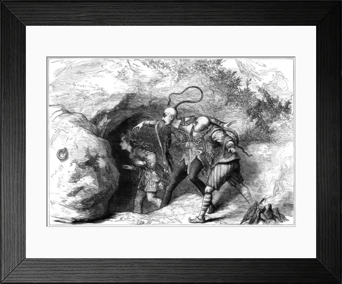 Framed Print : A scene from Aladdin and his Wonderful Lamp, at Drury Lane Theatre, London, 1875. Artist: David Henry Friston Framed Print : A scene from Aladdin and his Wonderful Lamp, at Drury Lane Theatre, London, 1875. Artist: David Henry Friston