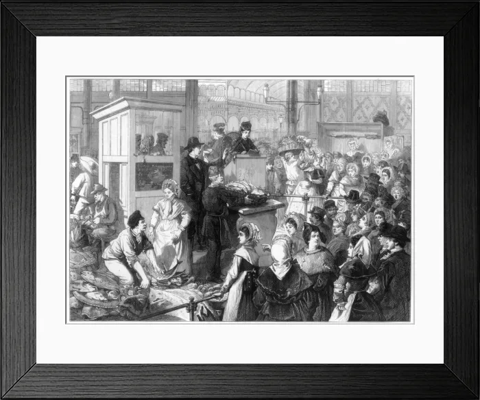 Framed Print : The Fish Market, the Lenten season in Paris, 1875 Framed Print : The Fish Market, the Lenten season in Paris, 1875