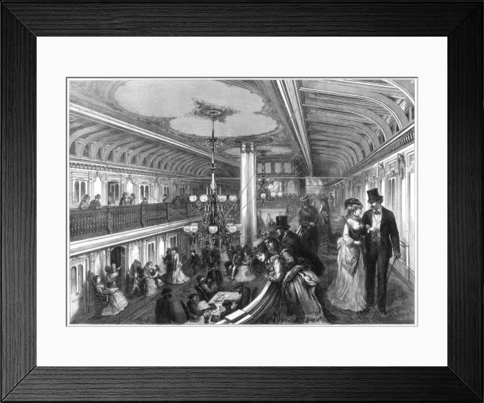 Framed Print : Saloon of a steamboat, 1875. Artist: Henry Linton Framed Print : Saloon of a steamboat, 1875. Artist: Henry Linton