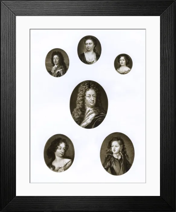Framed Print : Group of royal portraits, late 17th - early 18th century (1906) Framed Print : Group of royal portraits, late 17th - early 18th century (1906)