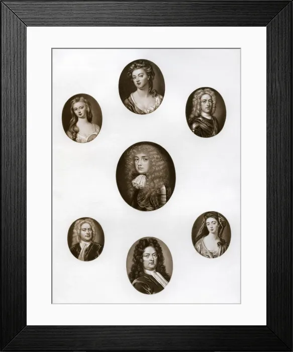 Framed Print : Group of portraits, late 17th - early 18th century (1906) Framed Print : Group of portraits, late 17th - early 18th century (1906)