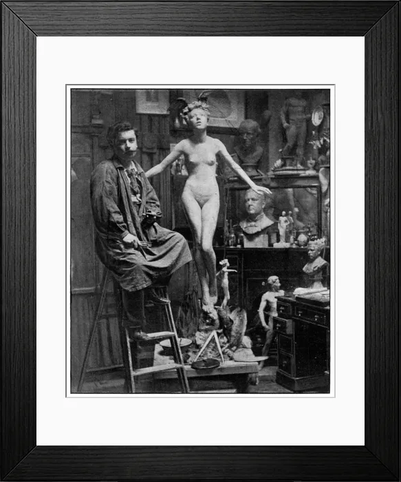 Framed Print : In Mr Lucchesis Studio, London, 1899 Framed Print : In Mr Lucchesis Studio, London, 1899