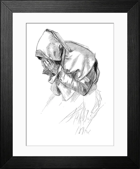 Framed Print : A study by Edwin A Abbey RA, 1899 Framed Print : A study by Edwin A Abbey RA, 1899