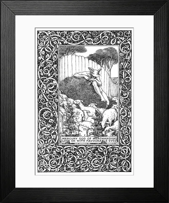 Framed Print : Frontispiece to The Field of Clover, 1899. Artist: Clemence Housman Framed Print : Frontispiece to The Field of Clover, 1899. Artist: Clemence Housman