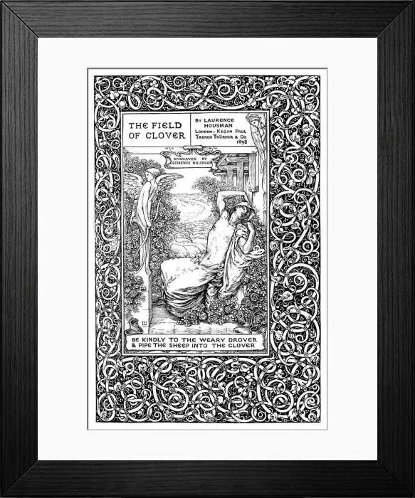 Framed Print : Title page to The Field of Clover, 1899. Artist: Clemence Housman Framed Print : Title page to The Field of Clover, 1899. Artist: Clemence Housman