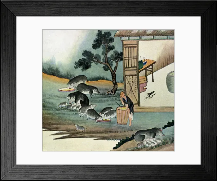 Framed Print : He Sent Him into His Fields to Feed Swine, 1899 Framed Print : He Sent Him into His Fields to Feed Swine, 1899