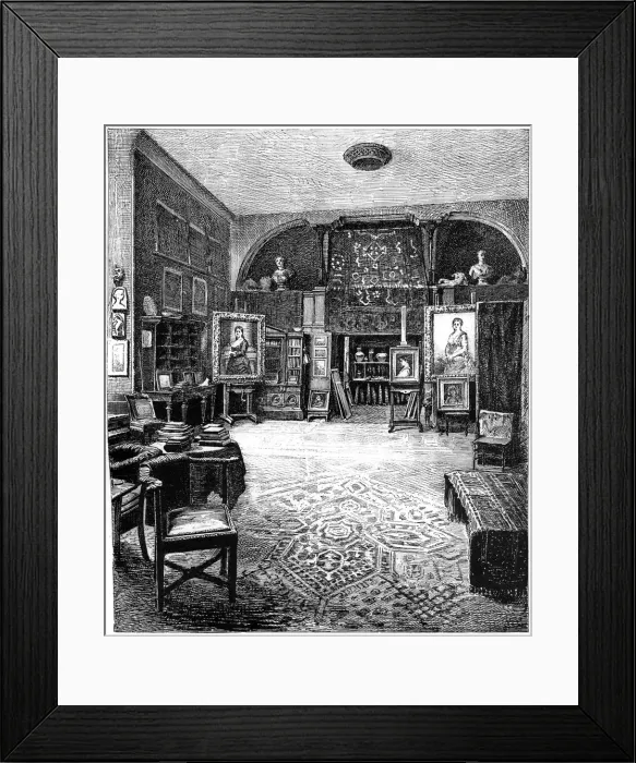 Framed Print : The studio of Sir Frederic Leighton, c1880-1882 Framed Print : The studio of Sir Frederic Leighton, c1880-1882