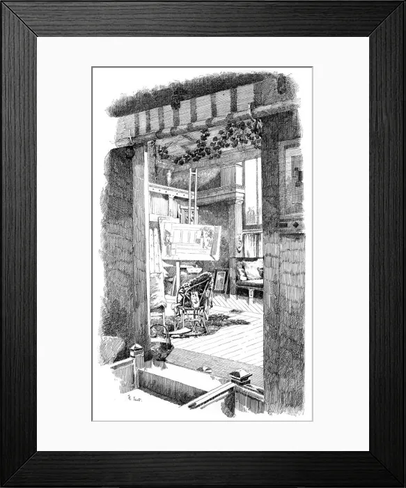 Framed Print : The studio of Lawrence Alma-Tadema, c1880-1882. Artist: H Scott Framed Print : The studio of Lawrence Alma-Tadema, c1880-1882. Artist: H Scott
