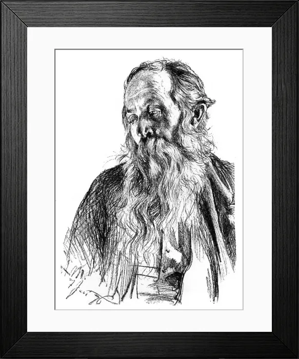 Framed Print : Study of a Jew, c1880-1882. Artist: Adolph Menzel Framed Print : Study of a Jew, c1880-1882. Artist: Adolph Menzel