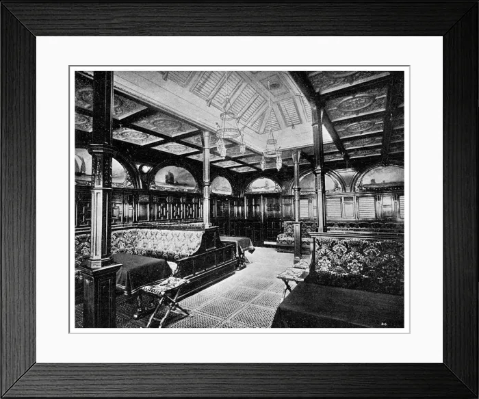 Framed Print : First class smoking room on board the P&O steamship SS India, 1901 Framed Print : First class smoking room on board the P&O steamship SS India, 1901