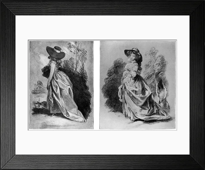 Framed Print : Gainsboroughs studies for his celebrated portrait of the Duchess of Devonshire, c1787 (1901) Framed Print : Gainsboroughs studies for his celebrated portrait of the Duchess of Devonshire, c1787 (1901)