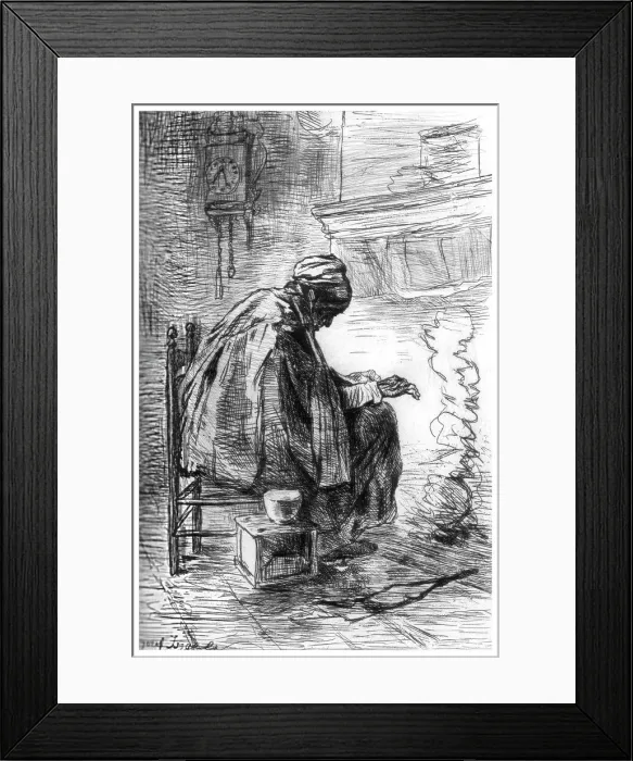 Framed Print : The Hearth, c1880-1882. Artist: Jozef Israels Framed Print : The Hearth, c1880-1882. Artist: Jozef Israels