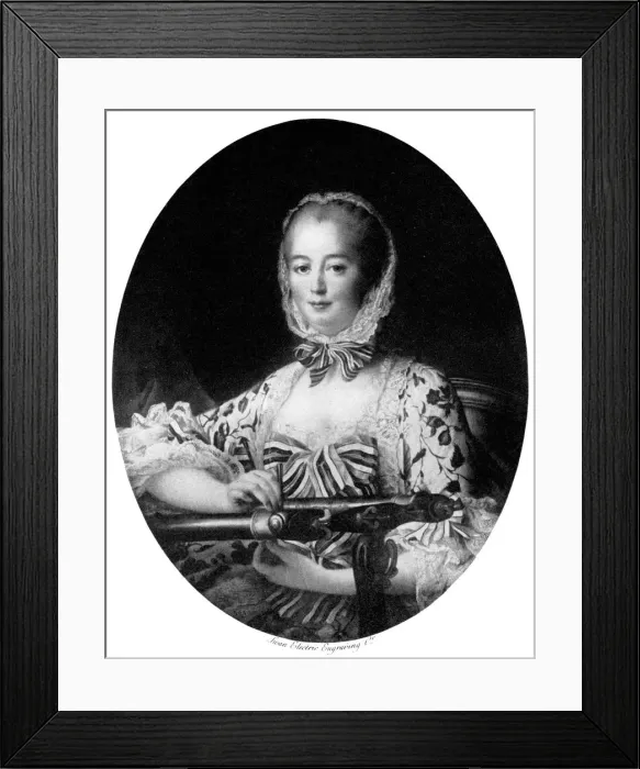 Framed Print : Jeanne Antoinette Poisson, Marquise de Pompadour, 1764 (1901). Artist: Swan Electric Engraving Company Framed Print : Jeanne Antoinette Poisson, Marquise de Pompadour, 1764 (1901). Artist: Swan Electric Engraving Company