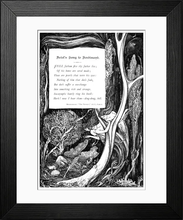 Framed Print : Ariels song to Ferdinand, 1895 Framed Print : Ariels song to Ferdinand, 1895