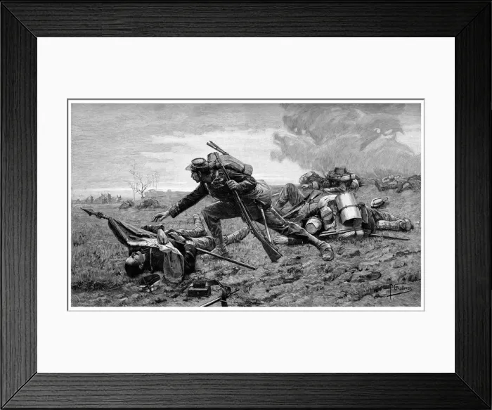 Framed Print : Sergeant Tanviray at Loigny, 1895. Artist: Dormoy Framed Print : Sergeant Tanviray at Loigny, 1895. Artist: Dormoy