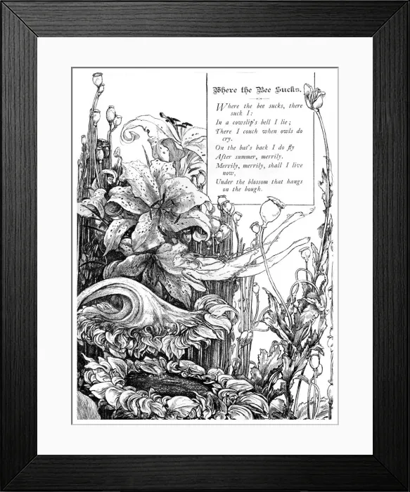 Framed Print : Where the Bee Sucks, 1895 Framed Print : Where the Bee Sucks, 1895
