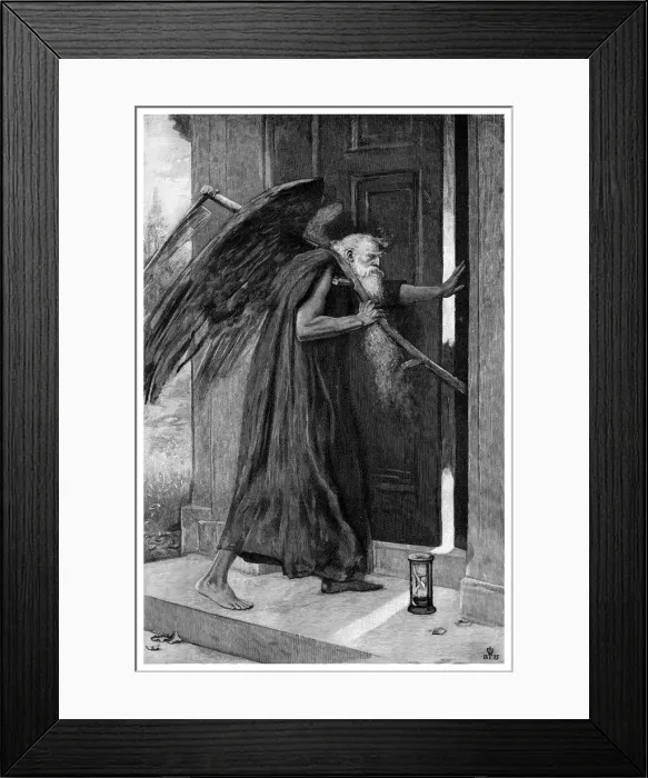 Framed Print : Death the Reaper, 1895. Artist: P Naumann Framed Print : Death the Reaper, 1895. Artist: P Naumann