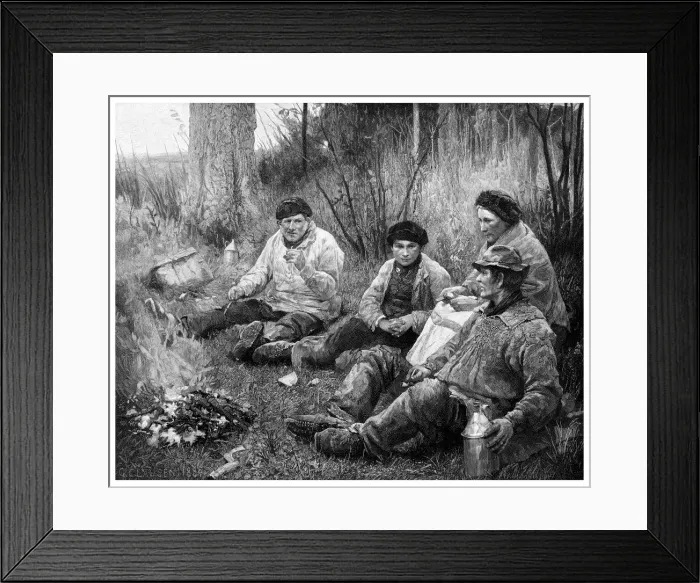 Framed Print : Labourers after dinner, 1895. Artist: JM Johnstone Framed Print : Labourers after dinner, 1895. Artist: JM Johnstone