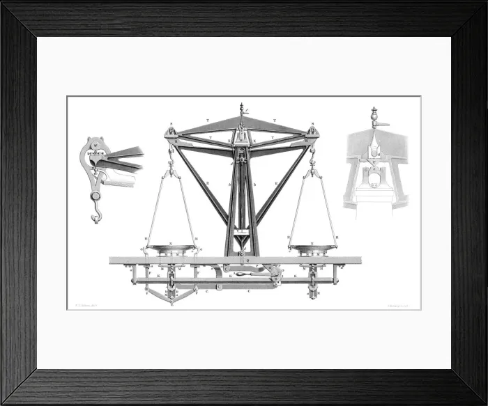 Framed Print : Improved Balance (To Weigh 2000 Ounces. ), 1866. Artist: Joseph Wilson Lowry Framed Print : Improved Balance (To Weigh 2000 Ounces. ), 1866. Artist: Joseph Wilson Lowry