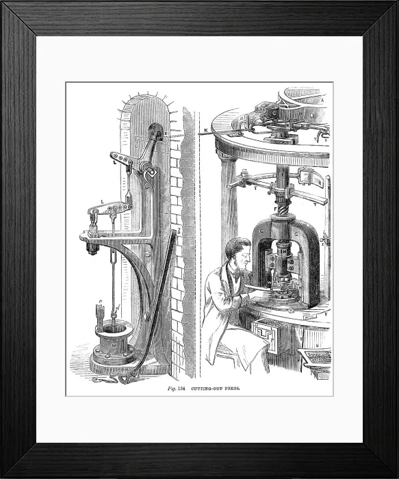 Framed Print : Cutting out Press, 1866