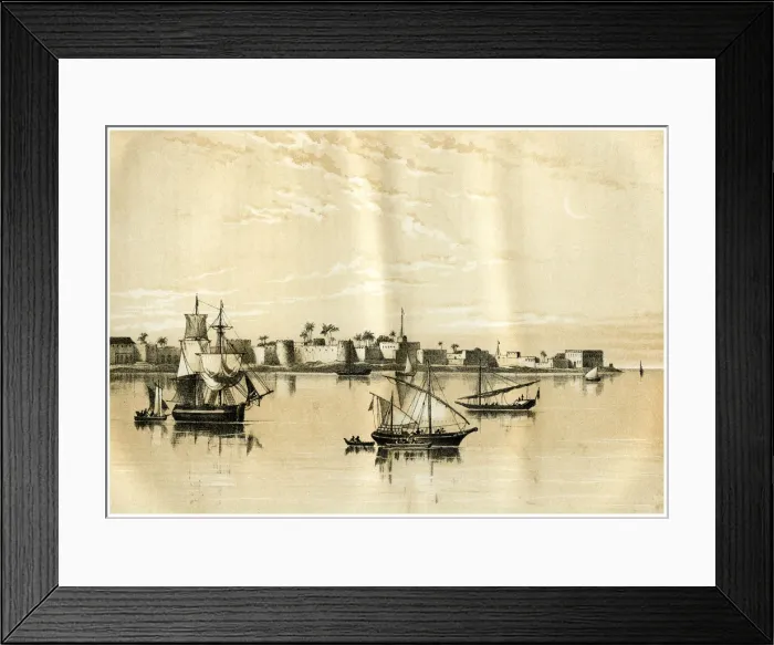 Framed Print : Zanzibar from the Sea, 1883 Framed Print : Zanzibar from the Sea, 1883