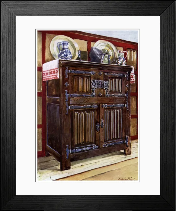 Framed Print : Oak double hutch, 1910. Artist: Edwin Foley Framed Print : Oak double hutch, 1910. Artist: Edwin Foley