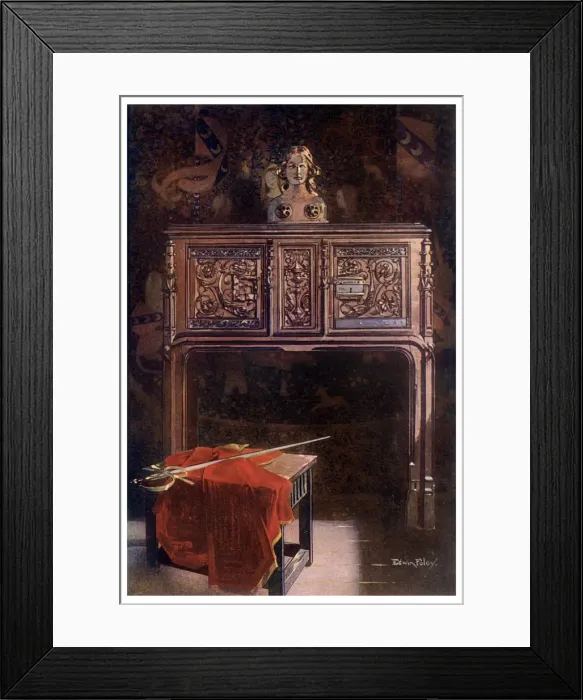 Framed Print : Carved oak Lous XII dressoir, 1910. Artist: Edwin Foley Framed Print : Carved oak Lous XII dressoir, 1910. Artist: Edwin Foley