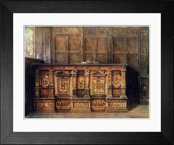 Framed Print : Inlaid muniment chest, 1910. Artist: Edwin Foley Framed Print : Inlaid muniment chest, 1910. Artist: Edwin Foley