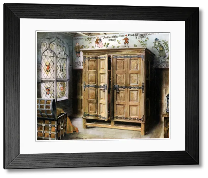 Framed Print : Oak press, Strangers Hall, Norwich, Norfolk, 1910. Artist: Edwin Foley Framed Print : Oak press, Strangers Hall, Norwich, Norfolk, 1910. Artist: Edwin Foley