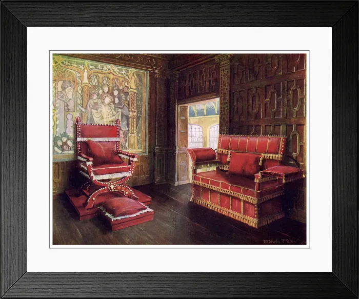 Framed Print : Upholstered chair and couch with adjustable ends, 1910. Artist: Edwin Foley Framed Print : Upholstered chair and couch with adjustable ends, 1910. Artist: Edwin Foley