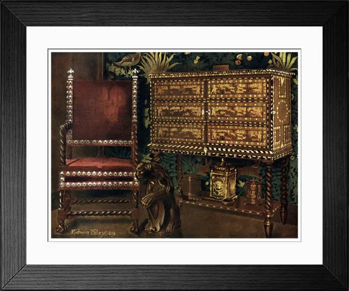 Framed Print : Group of late 16th century continental furniture, 1910. Artist: Edwin Foley Framed Print : Group of late 16th century continental furniture, 1910. Artist: Edwin Foley