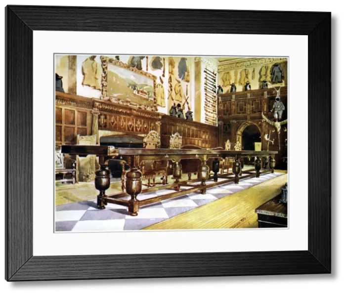 Framed Print : Shovelboard table in the hall of Littlecote, 1910. Artist: Edwin Foley Framed Print : Shovelboard table in the hall of Littlecote, 1910. Artist: Edwin Foley