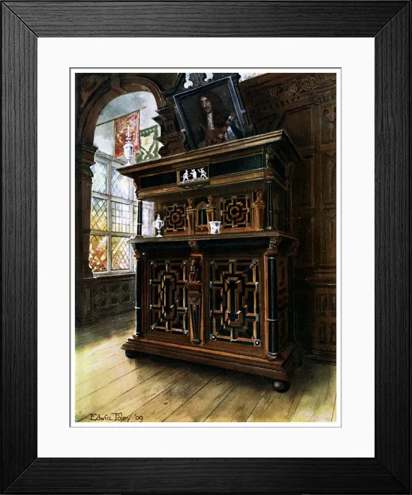 Framed Print : A cabinet of oak and walnut, 1910. Artist: Edwin Foley Framed Print : A cabinet of oak and walnut, 1910. Artist: Edwin Foley