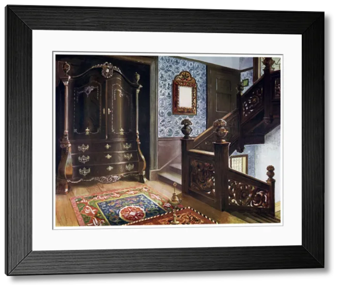 Framed Print : Carved walnut bombe armoire with chased mounts, 1910. Artist: Edwin Foley Framed Print : Carved walnut bombe armoire with chased mounts, 1910. Artist: Edwin Foley
