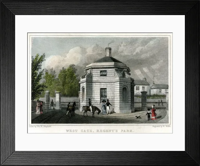 Framed Print : West Gate, Regents Park, London, 19th century. Artist: W Wallis Framed Print : West Gate, Regents Park, London, 19th century. Artist: W Wallis
