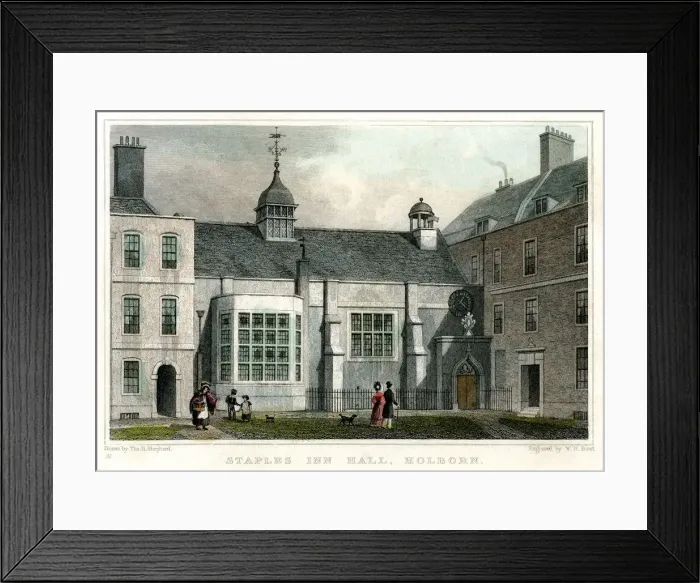 Framed Print : Staple Inn Hall, Holborn, London, 1830. Artist: HW Bond Framed Print : Staple Inn Hall, Holborn, London, 1830. Artist: HW Bond