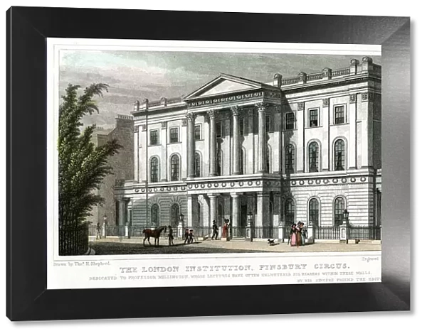The London Institution, Finsbury Circus, London, 1827. Artist: William Deeble
