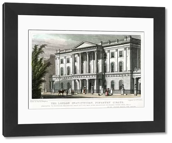 The London Institution, Finsbury Circus, London, 1827. Artist: William Deeble