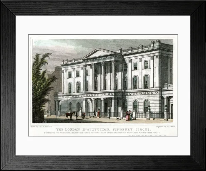 Framed Print : The London Institution, Finsbury Circus, London, 1827. Artist: William Deeble Framed Print : The London Institution, Finsbury Circus, London, 1827. Artist: William Deeble